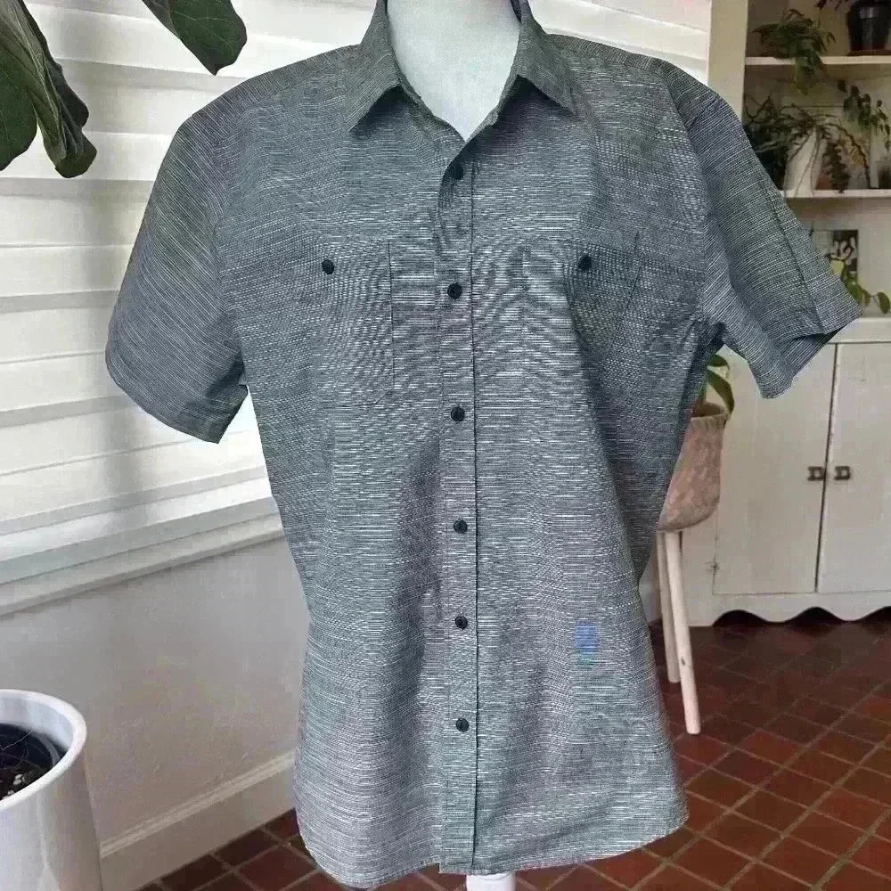 Holton Gray Short Sleeve Shirt - Size Large